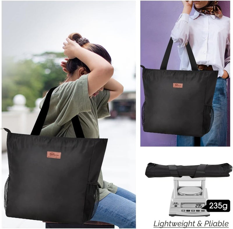 Buringer Large Waterproof Beach Bag for Women Sandproof Tote Bag with Zipper and Pockets Pool Bag for Travel Gym Vacation - Image 2